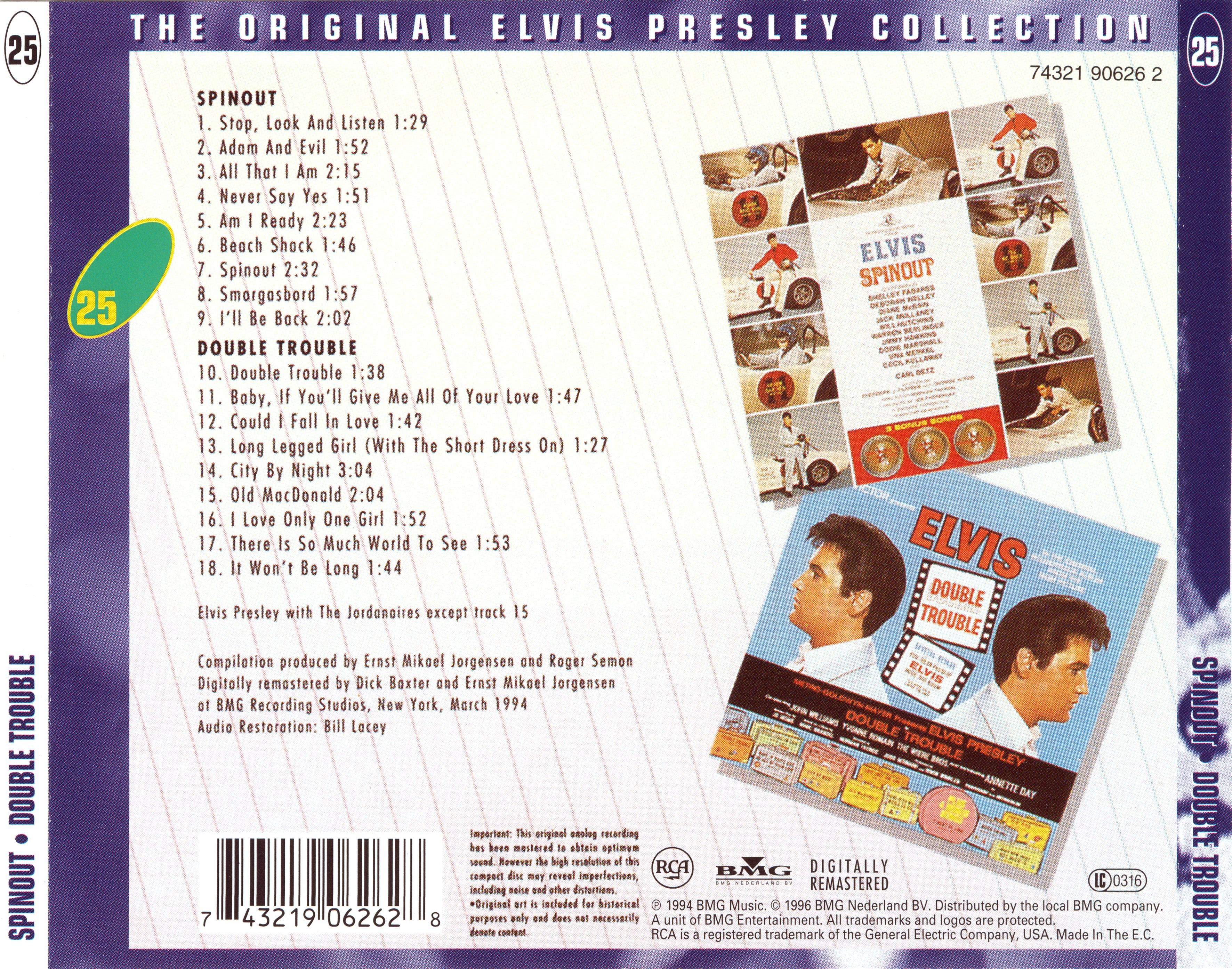 Elvis Presley  The Original Elvis Presley Collection 25; Spinout, Double Trouble : Back